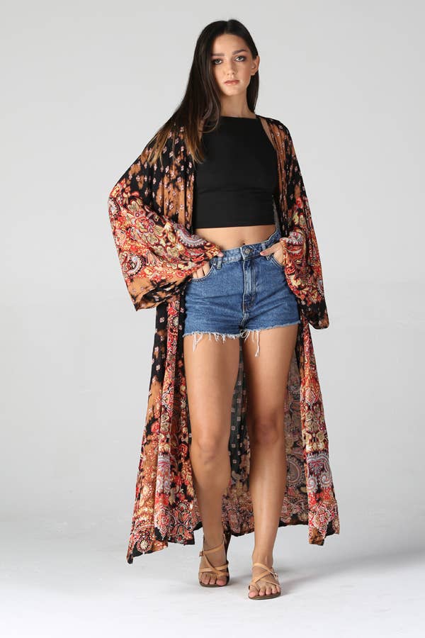 Bleached Tie Dye Kimono