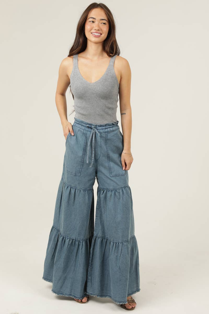 Clover Blue Tensile Wide Leg Pants