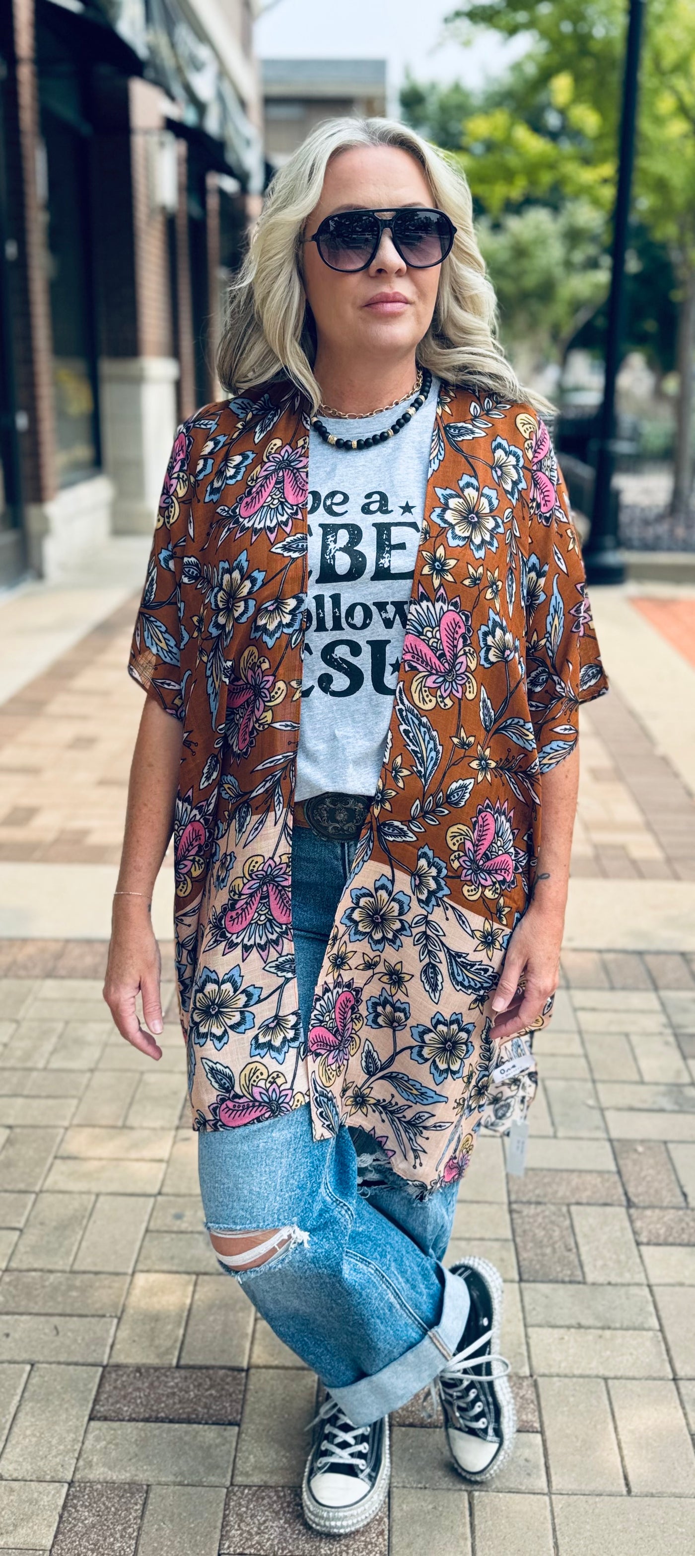 Fall Garden Floral Kimono
