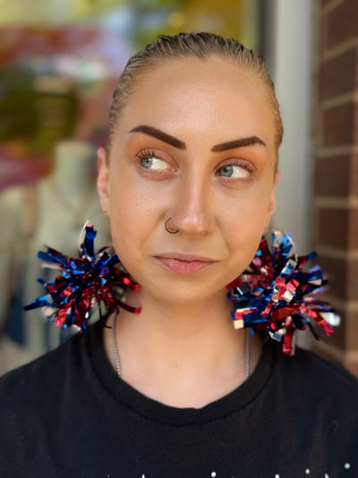 Firecracker Pom Pom Earrings