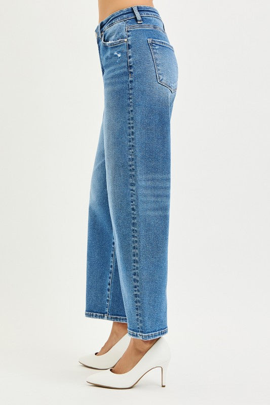 Amour Medium Wash Barrel Jean by Risen