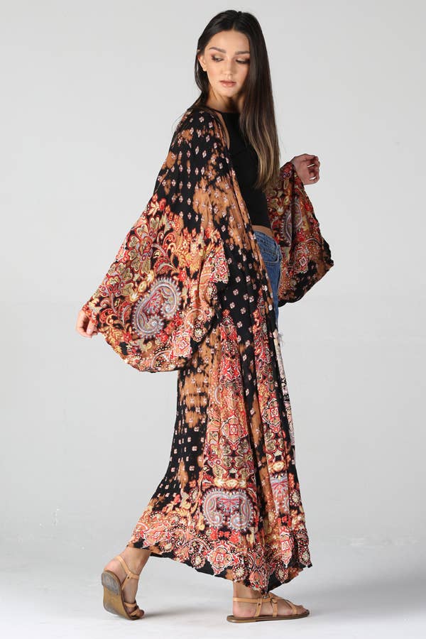Bleached Tie Dye Kimono