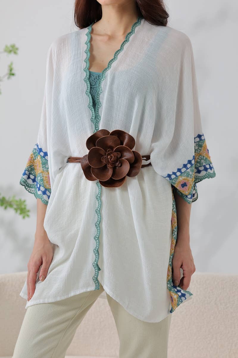 Bohemian Leather Flower Pendant Layered Belt (2 Colors)