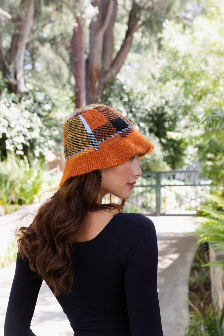 Plaid Bucket Hat Style Beanie (2 Colors)