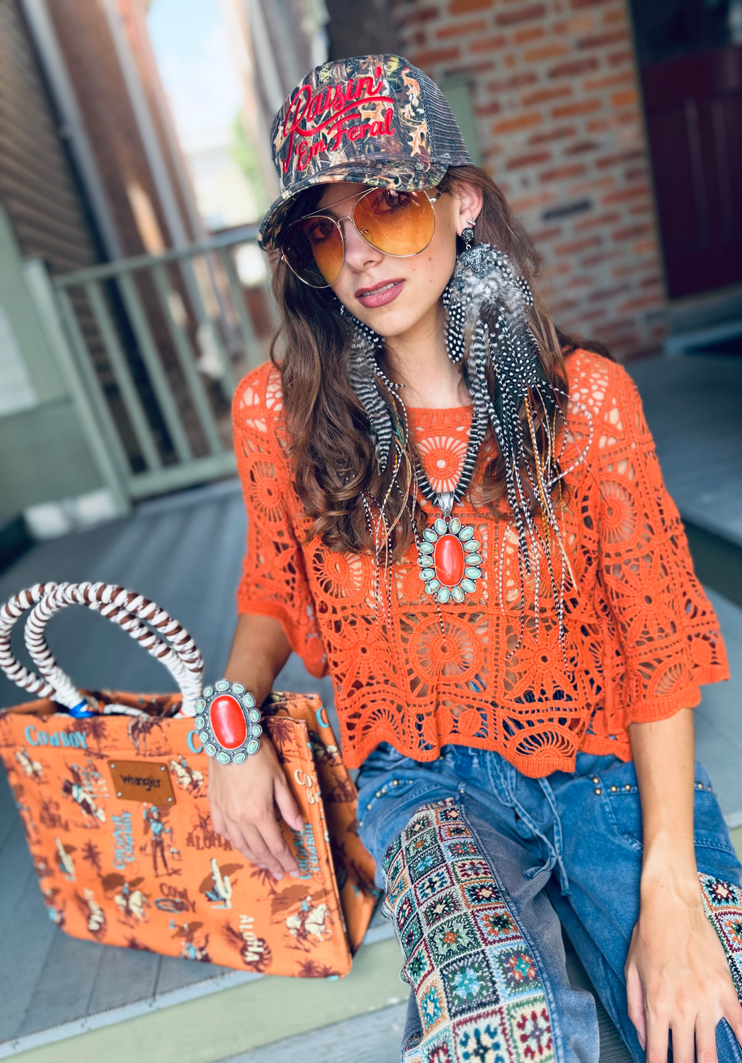 Rustic Bloom Crochet Top