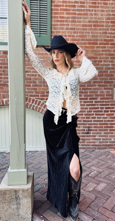 Victoria's Lace Ruffle Cardigan (2 colors)