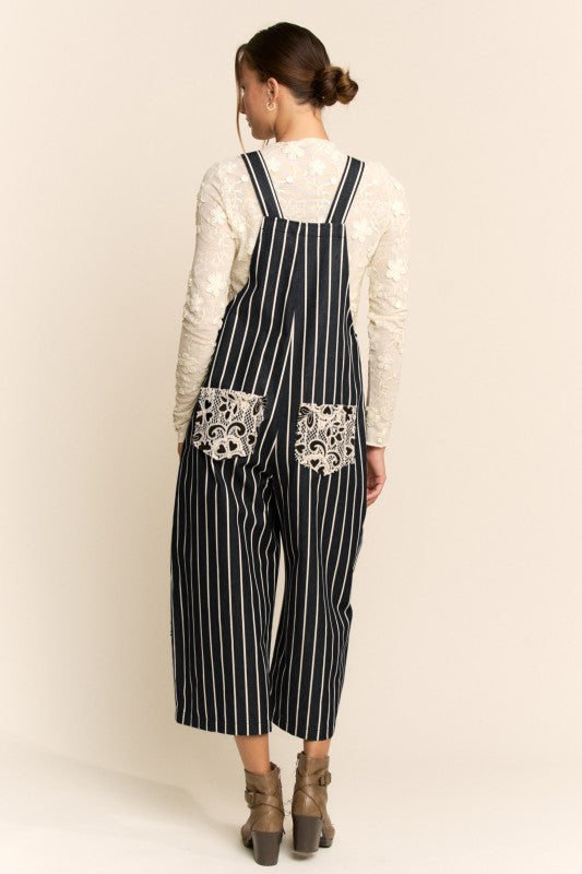 Davi Striped Denim Overalls