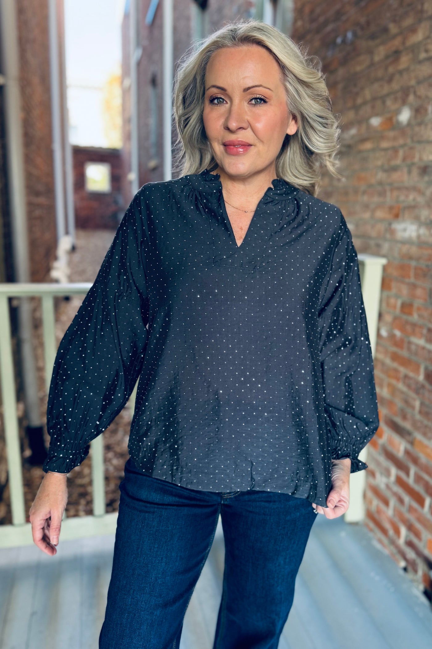 Charcoal Sparkle Blouse