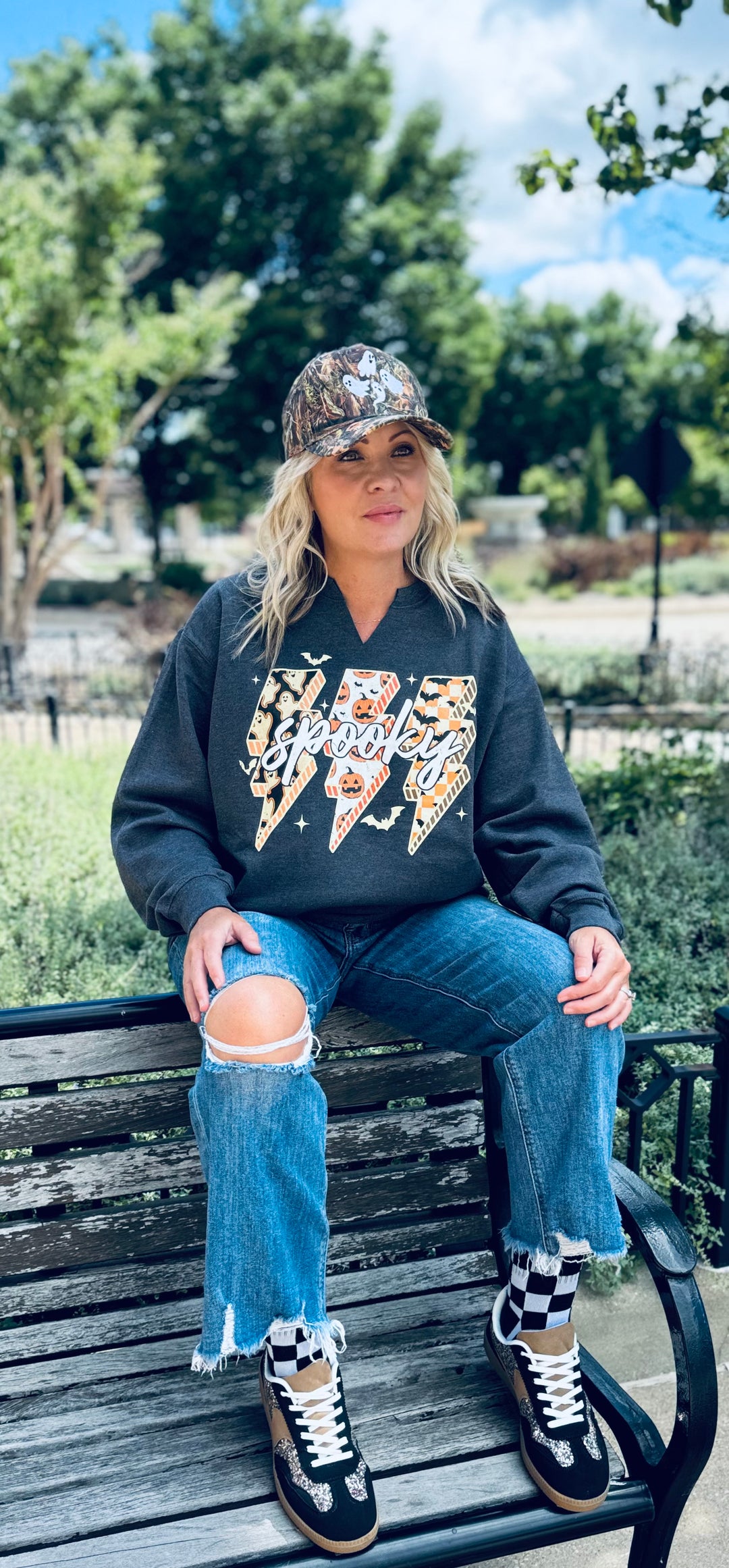 Spooky Lightning Split Neck Fleece