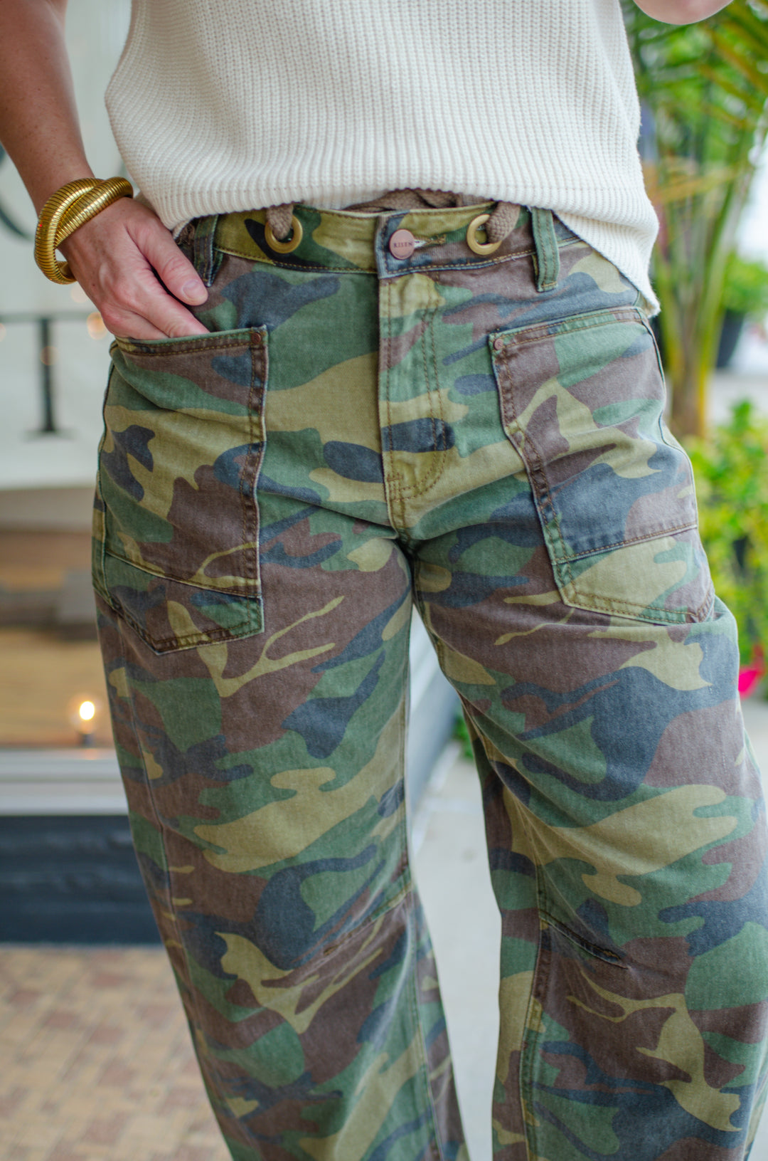 Camo Rebel Barrel Jeans by Risen