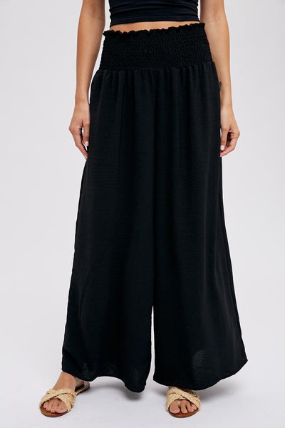 Smocked Wide Leg Party Pants