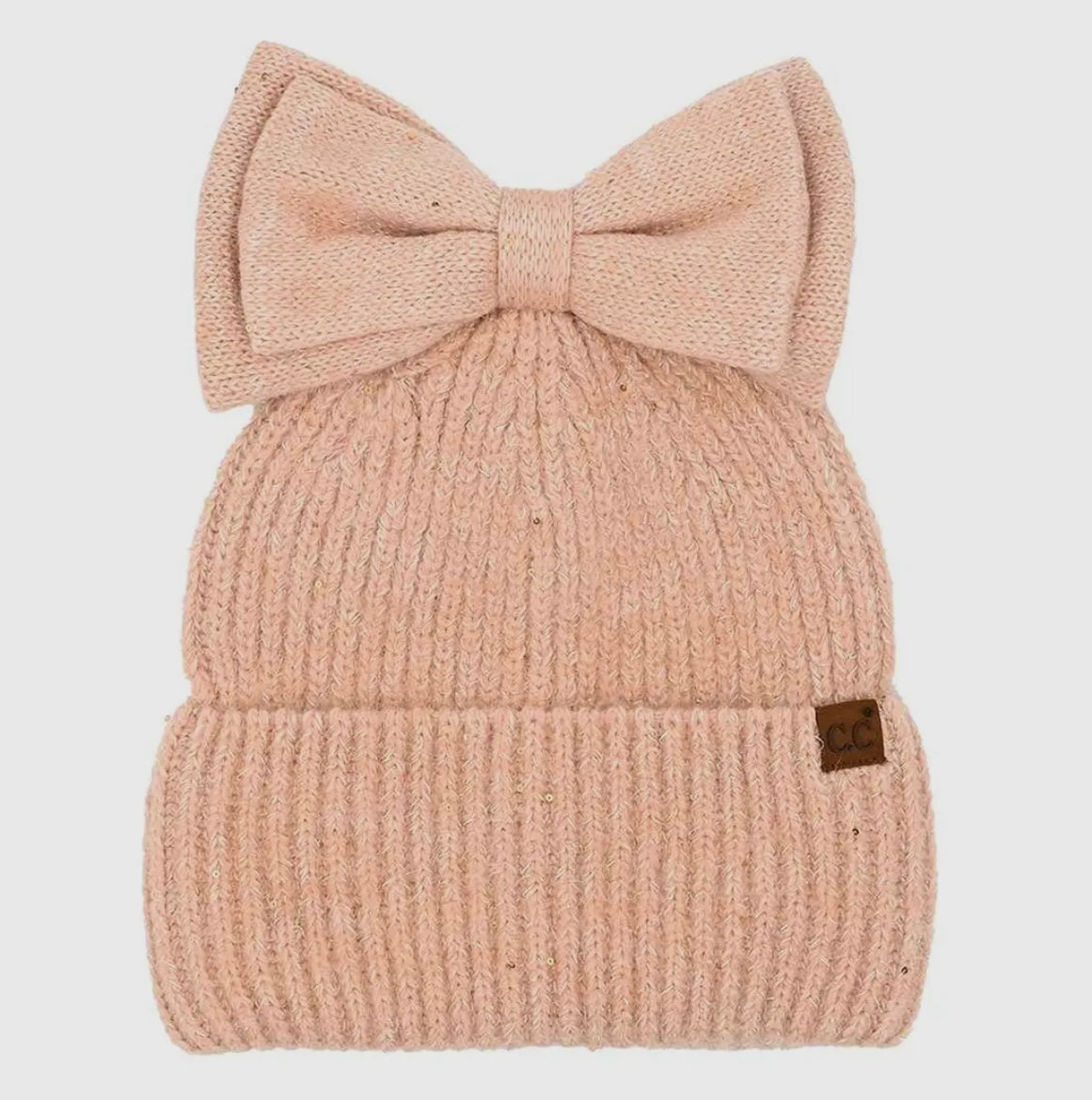 Messy Bun Bow Beanie