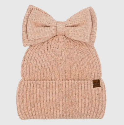 Messy Bun Bow Beanie