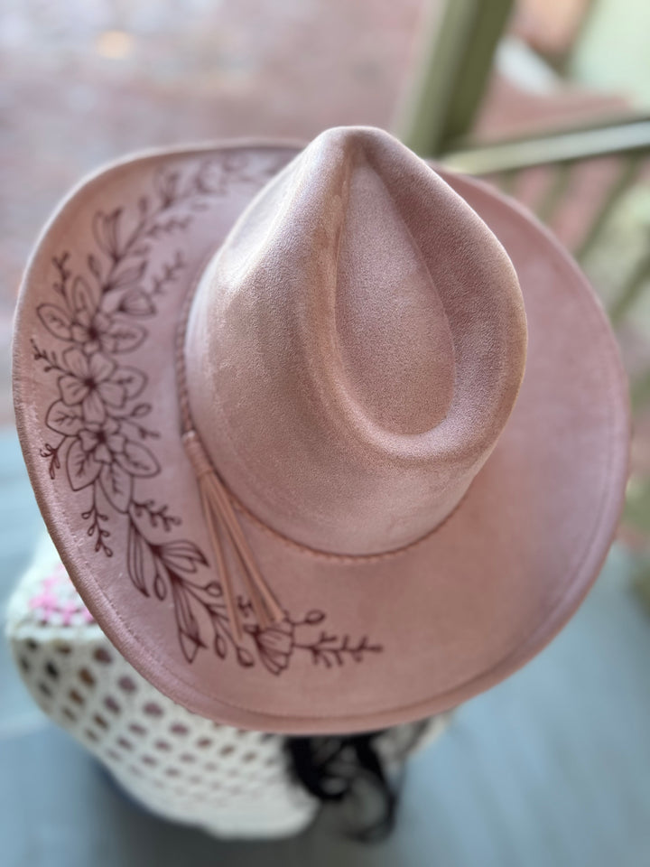 Dusty Pink Floral Cowboy Hat