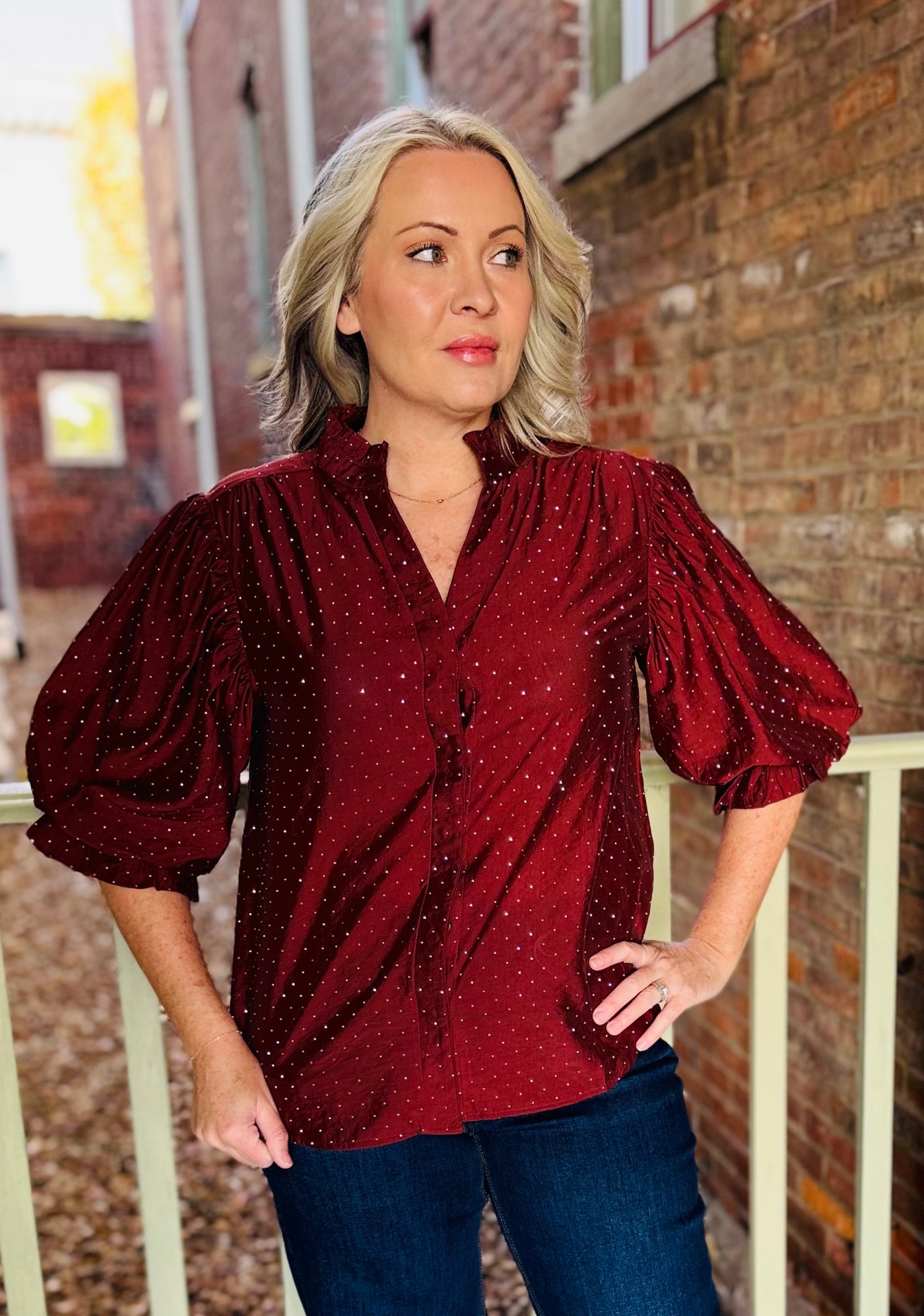 Burnt Ember Sparkle Top