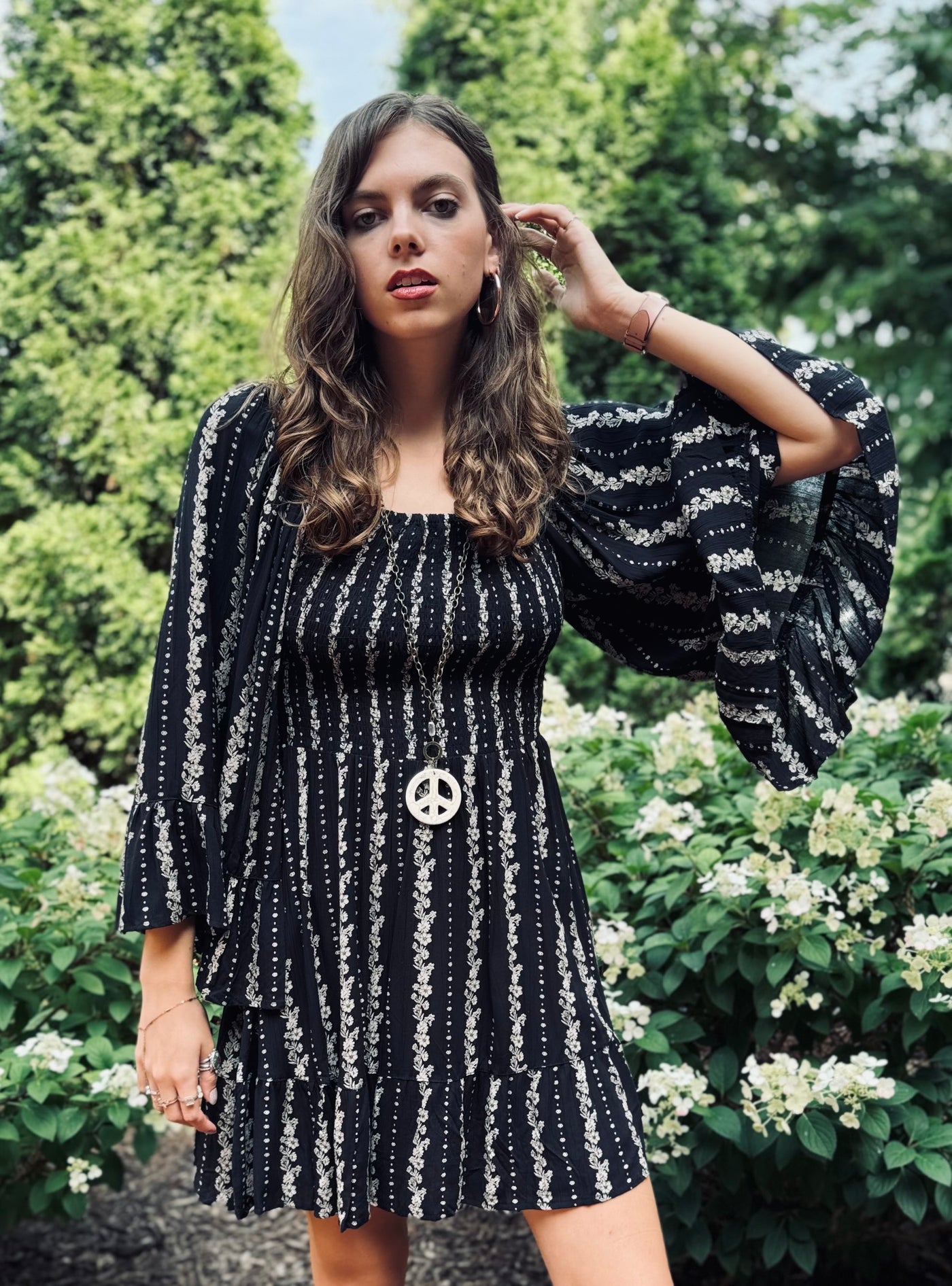Midnight Meadow Sleeve Dress
