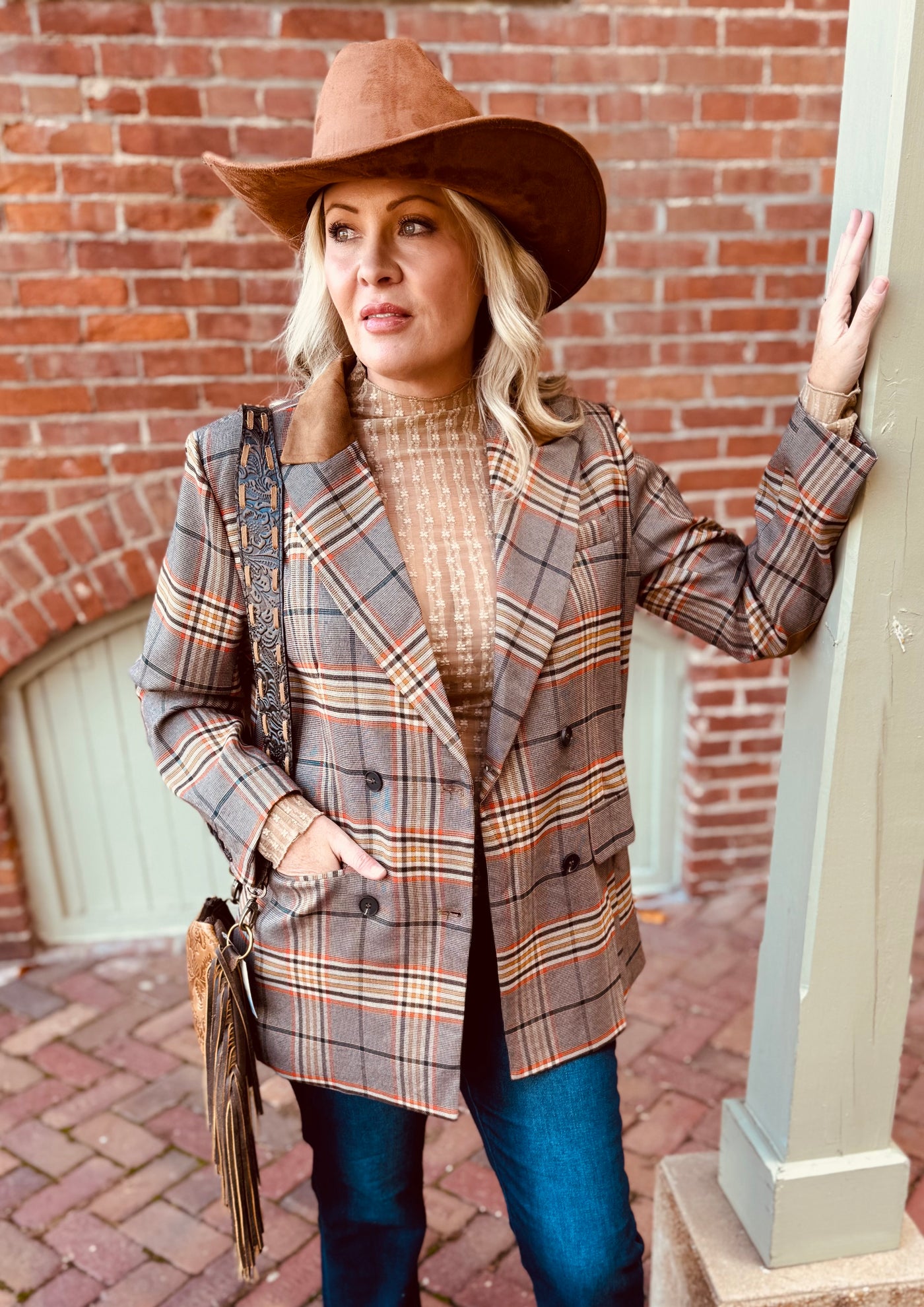 Stella's Camel Plaid Blazer