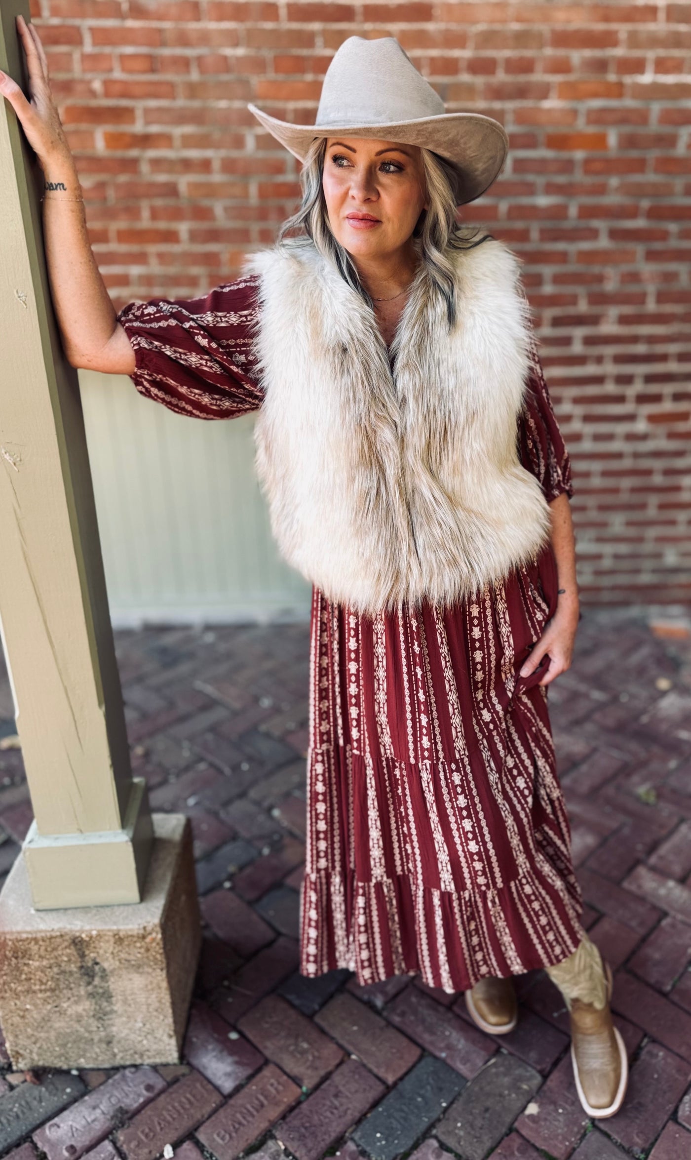 Faux Fur Layered Vest