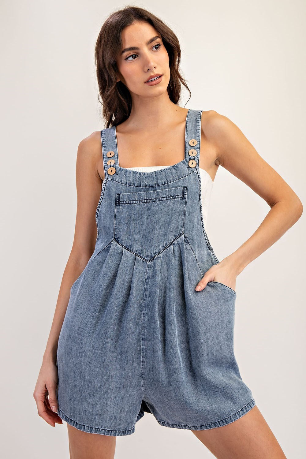 Charming Pleated Short Romper