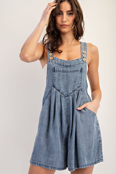 Charming Pleated Short Romper