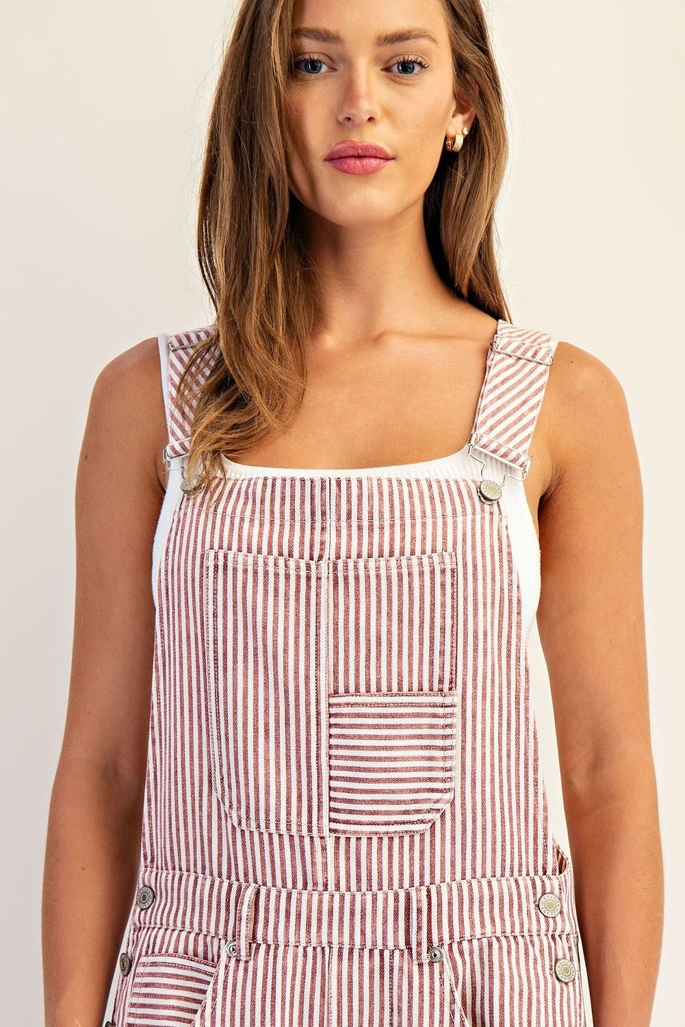 Raspberry Barrel Leg Overalls