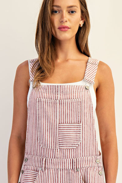 Raspberry Barrel Leg Overalls