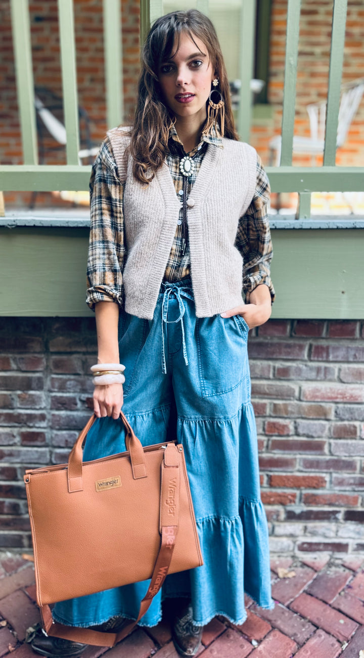 Cozy Up Oatmeal Knit Button Up Vest