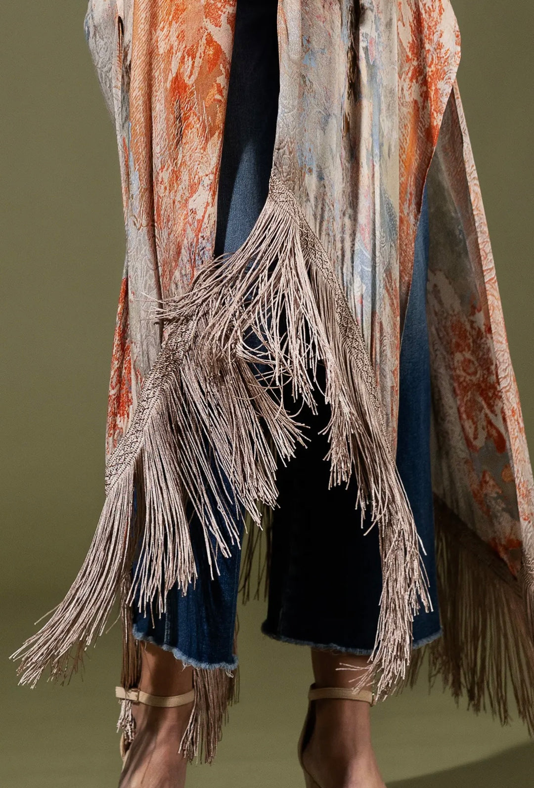 Santa Fe Watercolor Fringe kimono