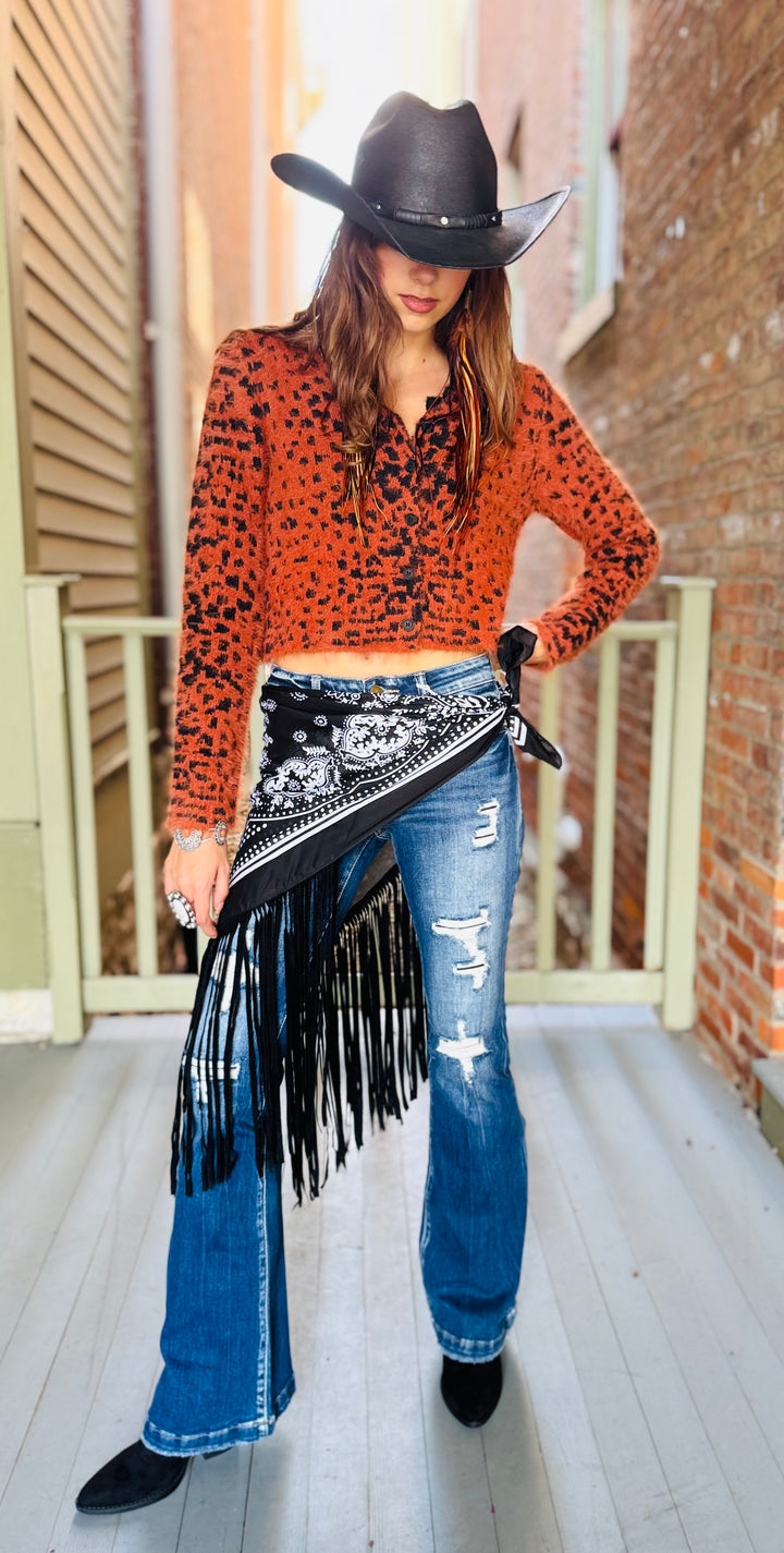 Fuzzy Eyelash Leopard Cardigan