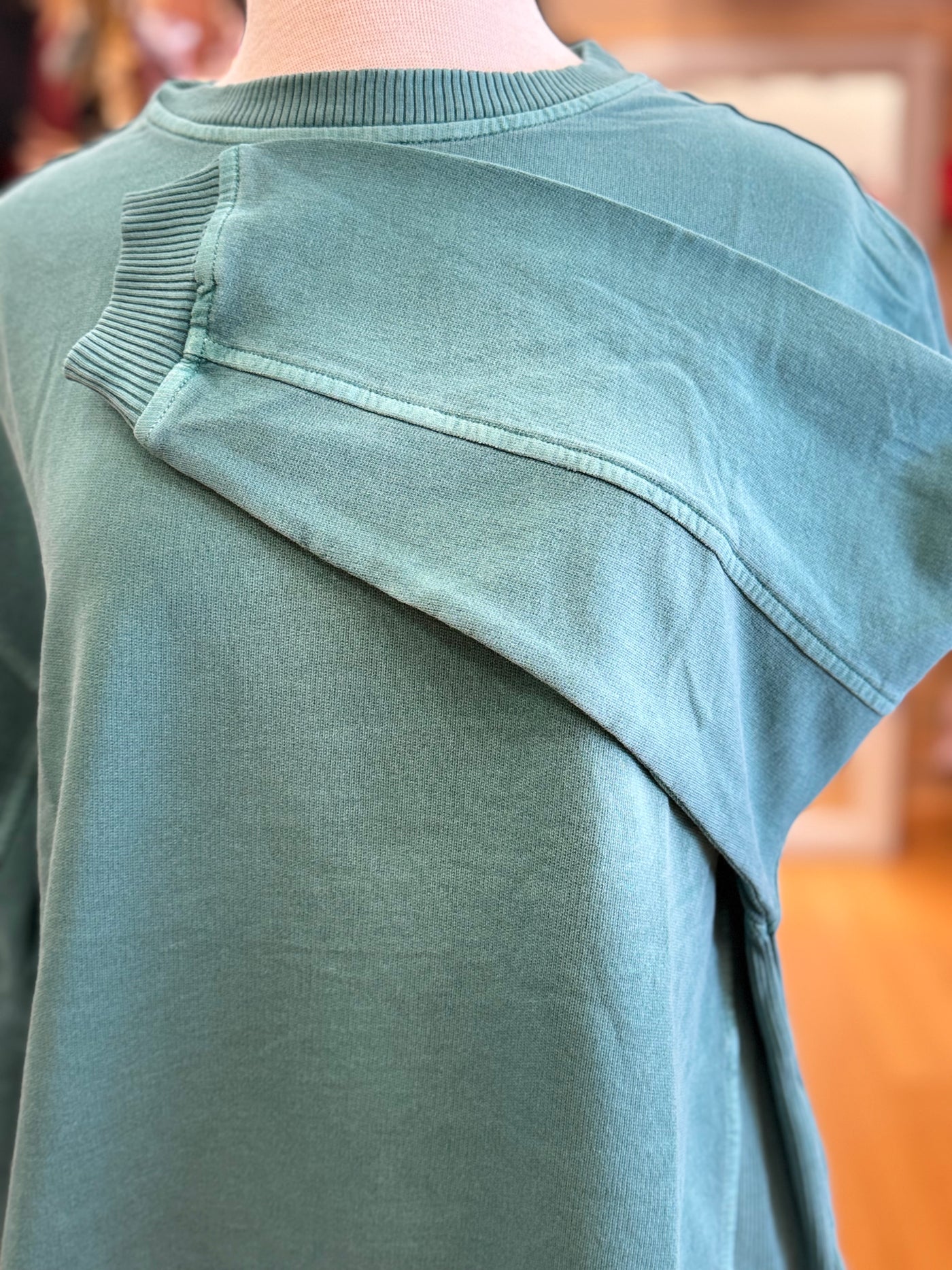 French Terry HI-Lo Pullover - Teal