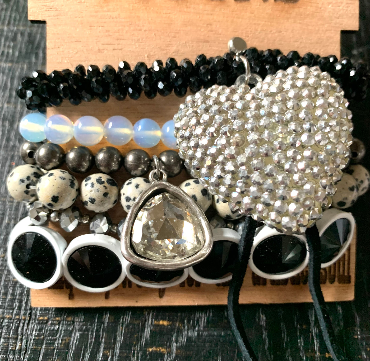 Silver Sassy Heart Chunky Bracelet set