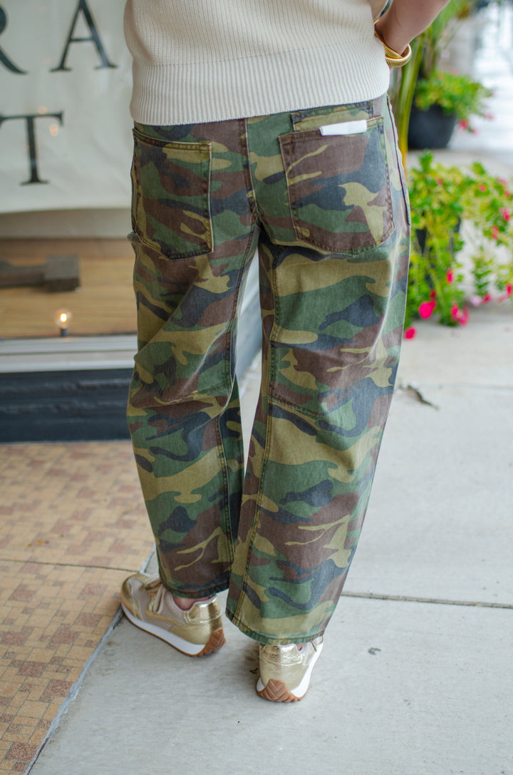 Camo Rebel Barrel Jeans by Risen