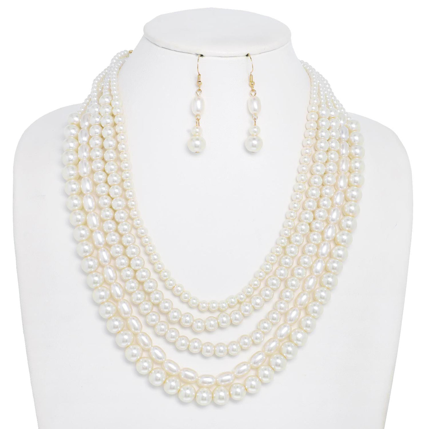 Line Pearl Collar Necklace