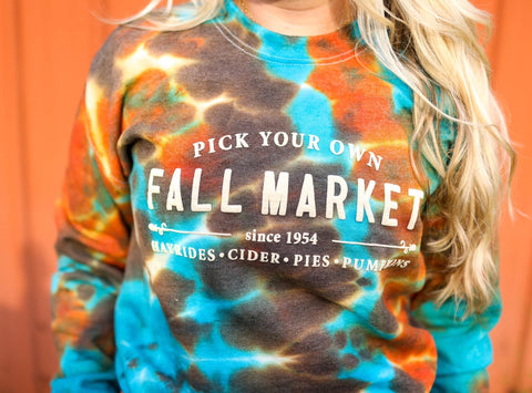Fall Market Island Tie Dye Fleece Sweatshirt