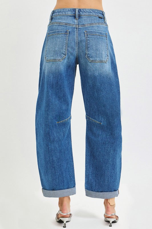 Reagan Slouchy Crop Barrel Jeans by Risen