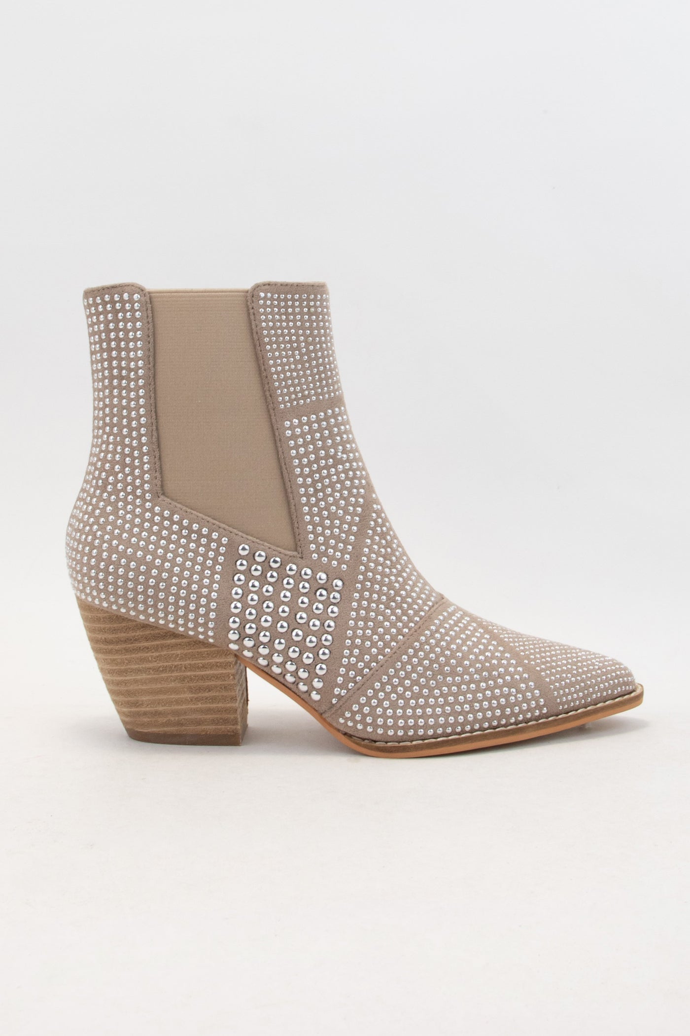 Francesca Studded Booties - Taupe