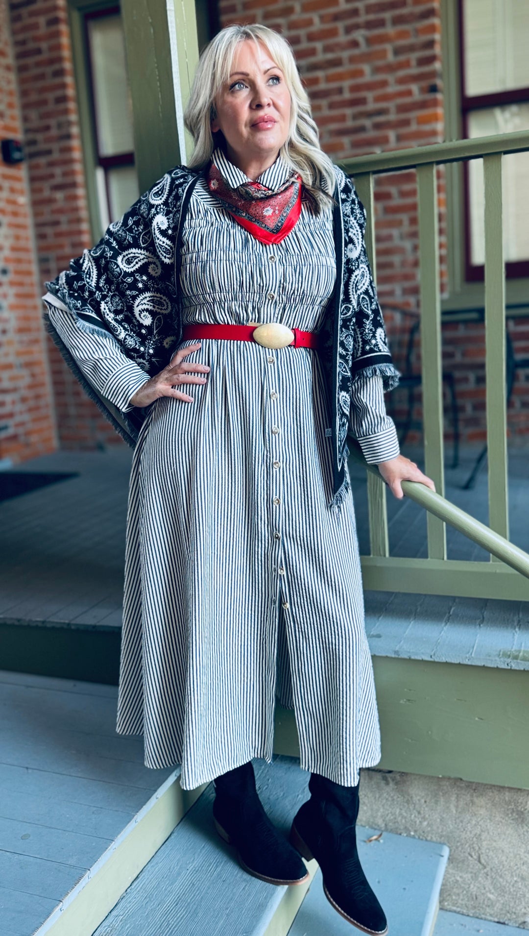 Navy Dream Shrilled Long Sleeve Dress