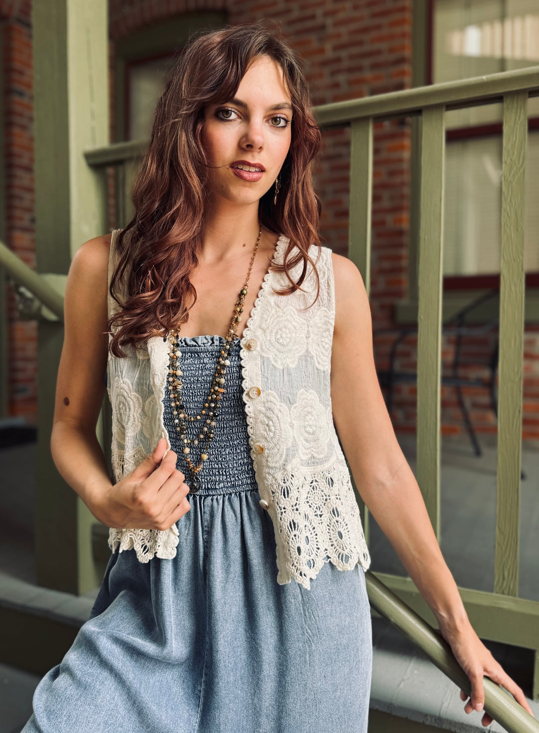 Laurie Peace Sign Long Necklace