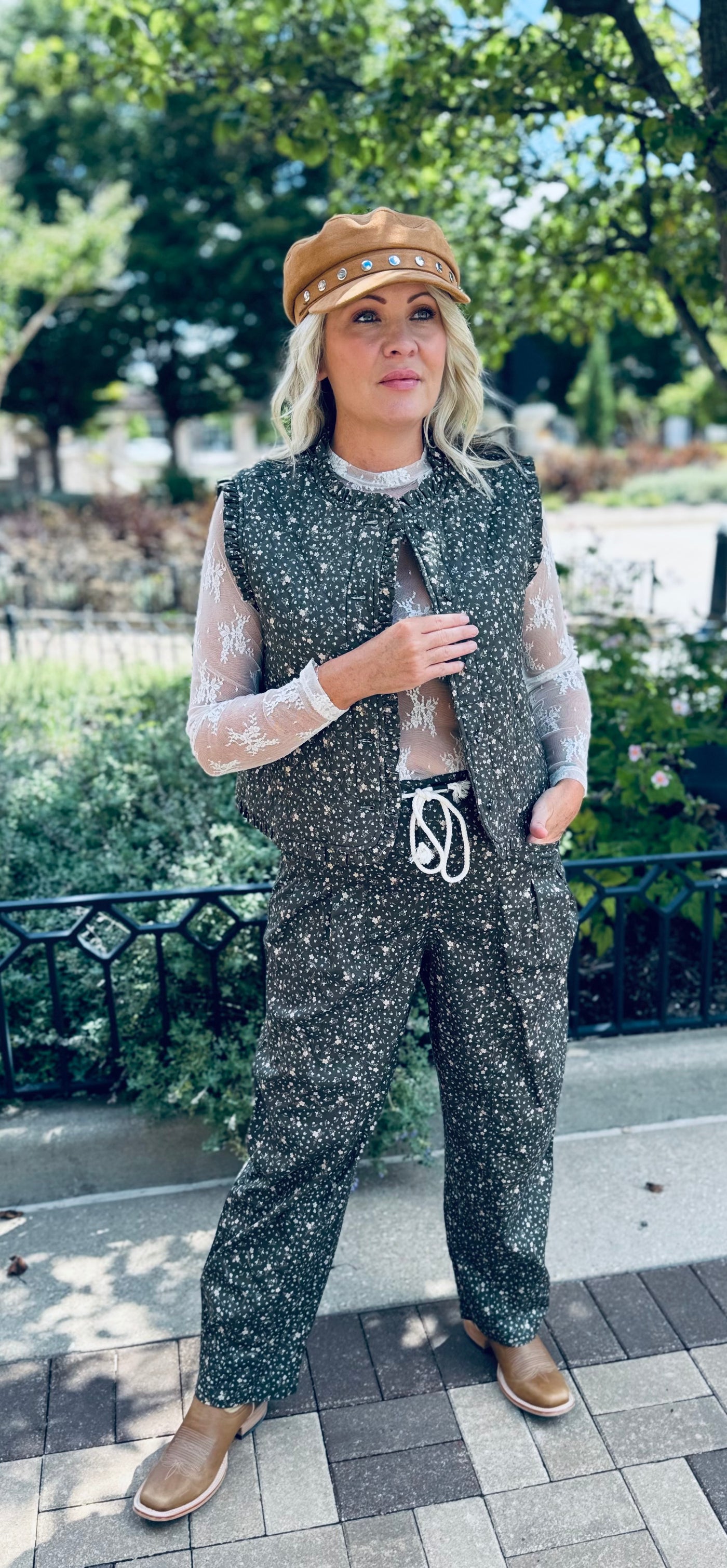 Ditsy Floral Quilted Vest