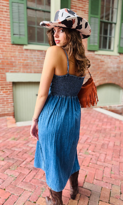 Denim Dusk Midi Dress