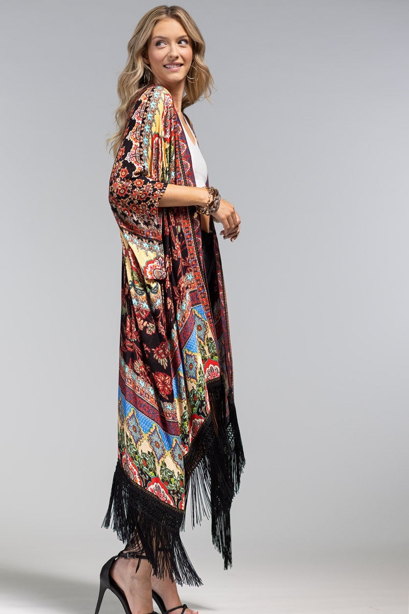 Marigold Fringe Tassel Kimono