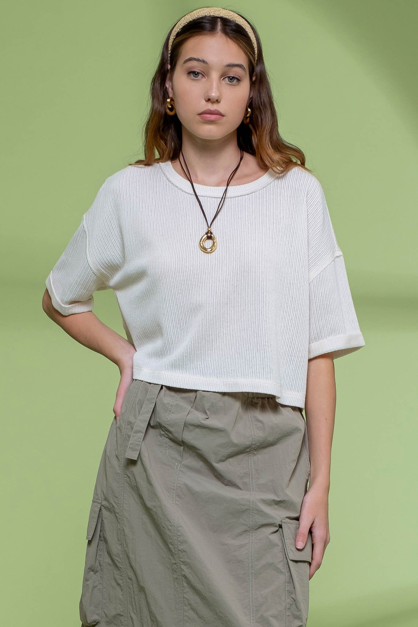 Short Fold Cropped Top (2 colors)
