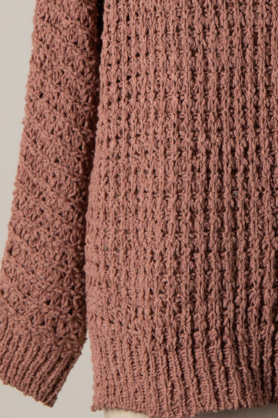 Vintage Cable Knit Sweater - Marsala