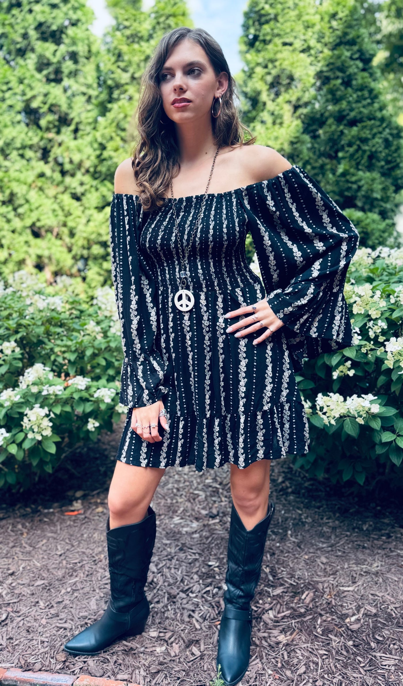Midnight Meadow Sleeve Dress