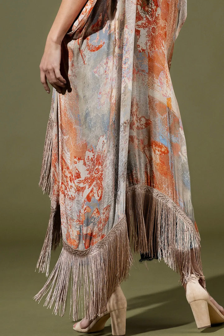 Santa Fe Watercolor Fringe kimono