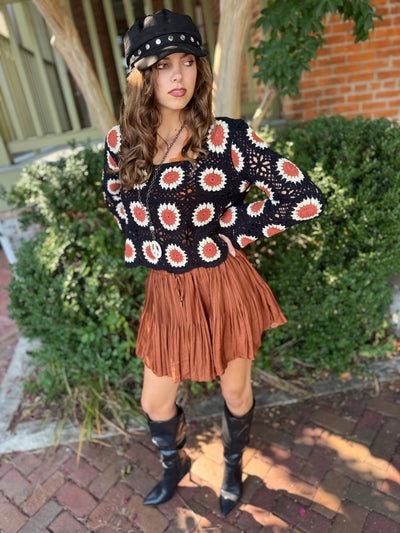 Sunflower Crochet Square Top