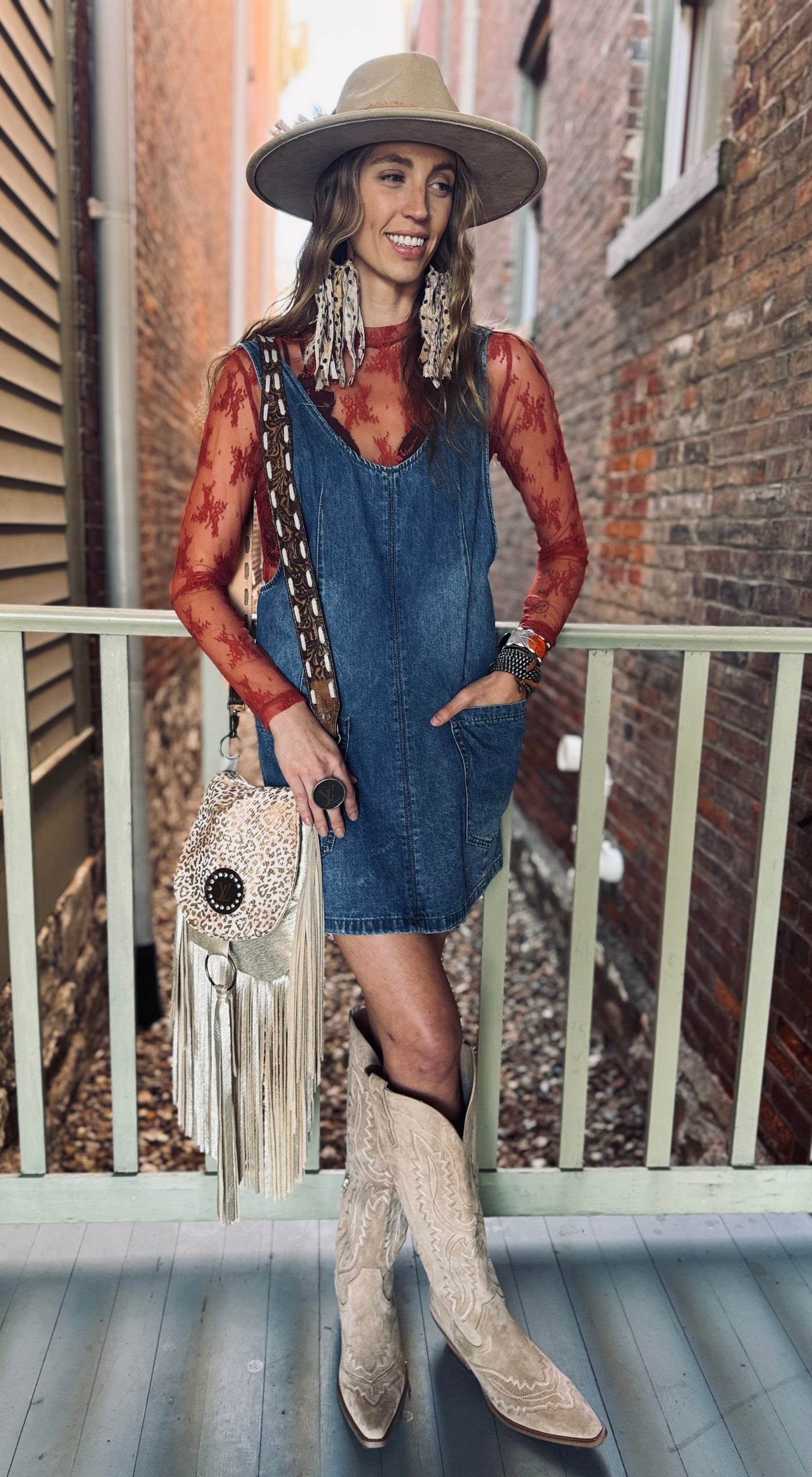 Denim Overall Pocket Dress