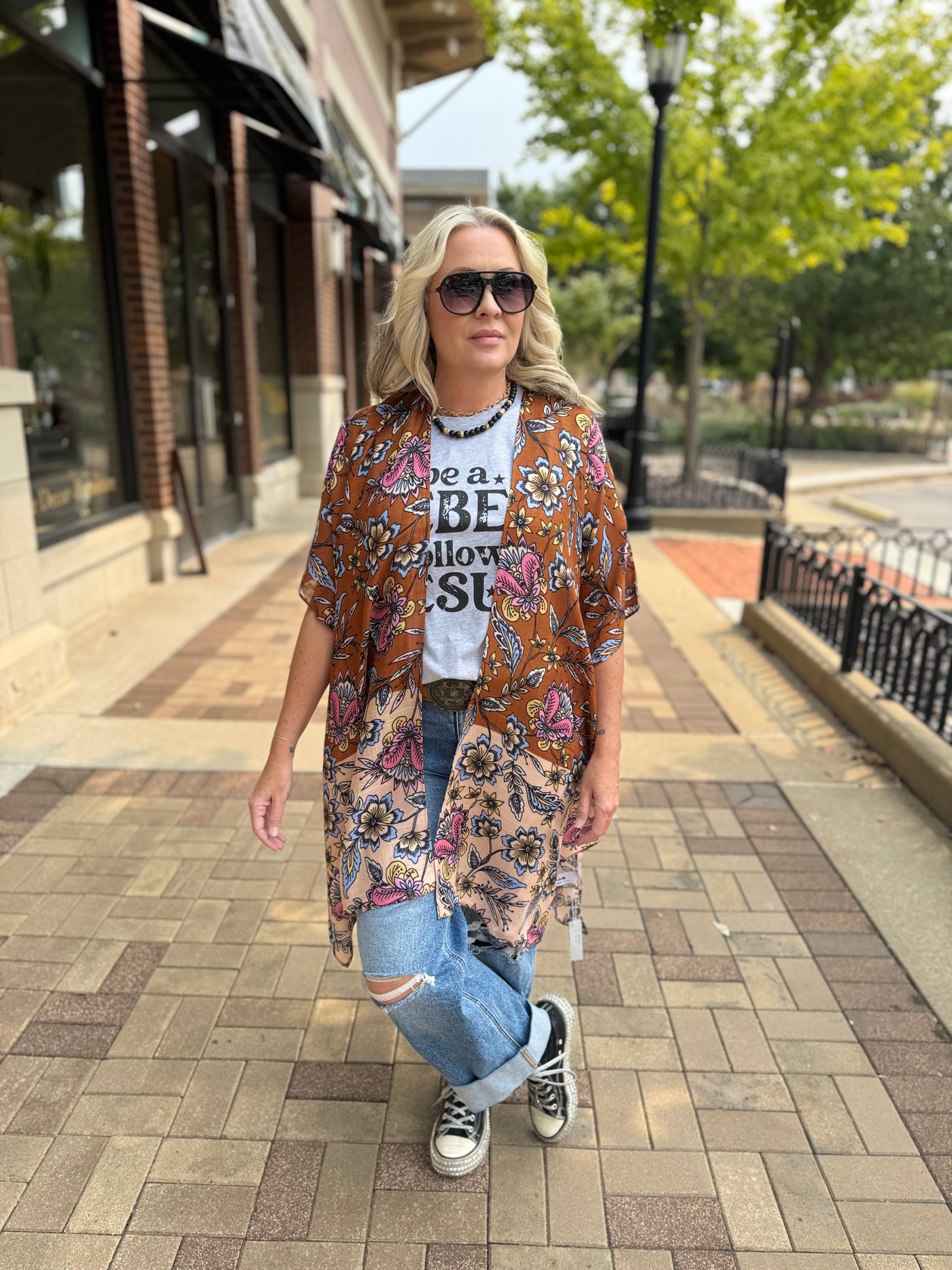 Fall Garden Floral Kimono
