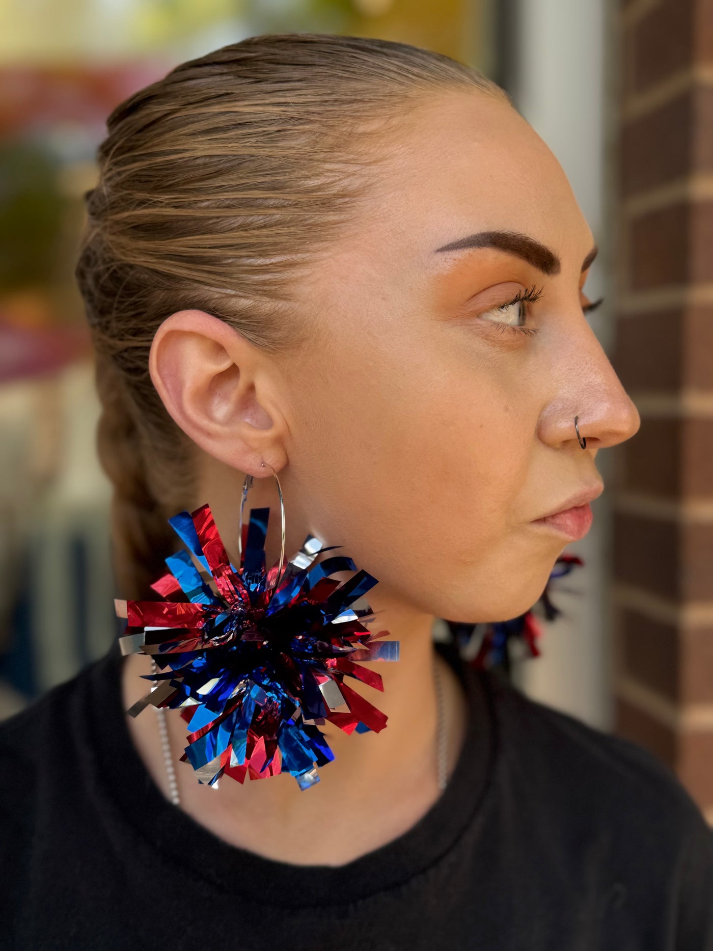 Firecracker Pom Pom Earrings