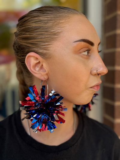 Firecracker Pom Pom Earrings